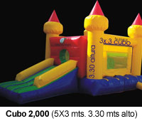 Brincolín Cubo 2,000 5x3 mts. 3.30 altura