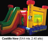 Brincolín Castillo New 5x4 mts. 2.50 altura