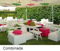 Combinación con mobiliario lounge