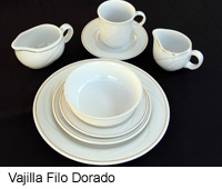 Vajilla Filo Dorado